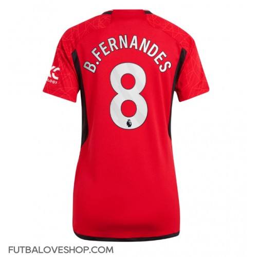 Dres Manchester United Bruno Fernandes #8 Domáci pre Ženy 2023-24 Krátky Rukáv